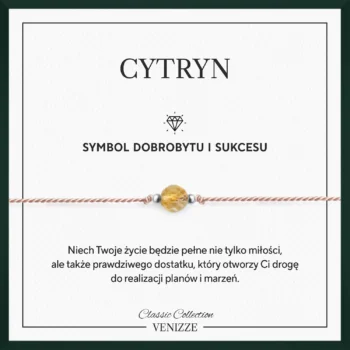 Bransoletka szczęścia z kamieniem naturalnym cytryn