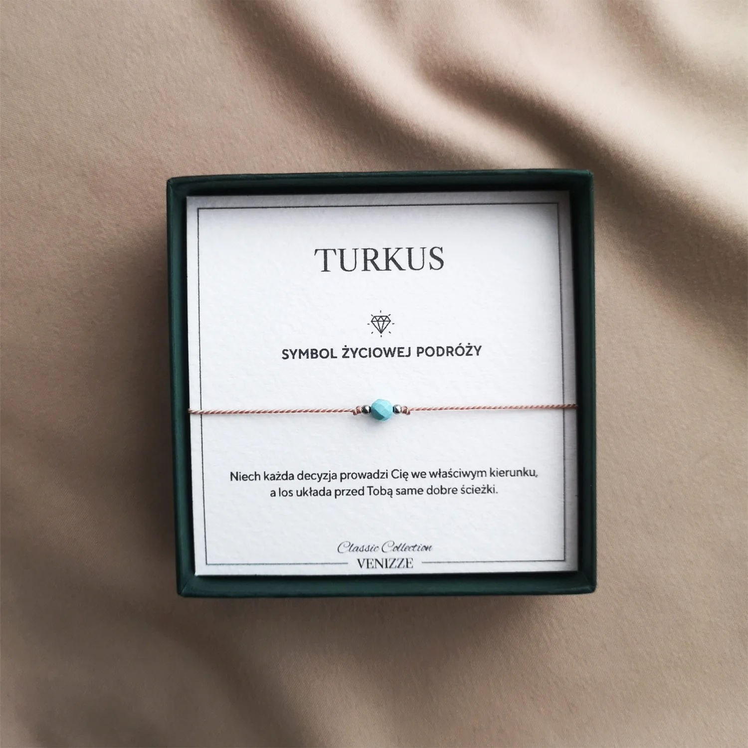 Bransoletka szczęścia z kamieniem naturalnym turkus - obrazek 8