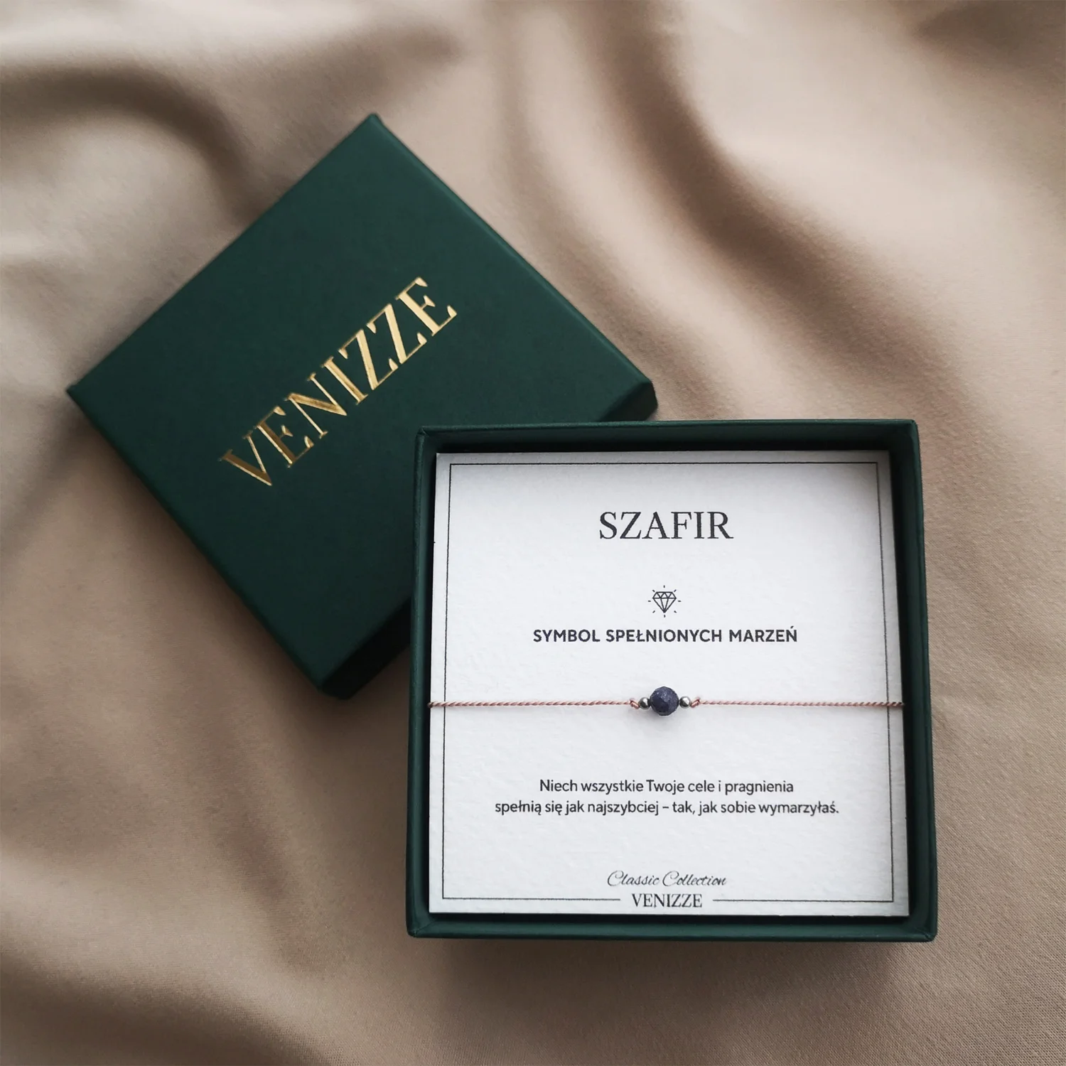 Bransoletka szczęścia z kamieniem naturalnym szafir - obrazek 2