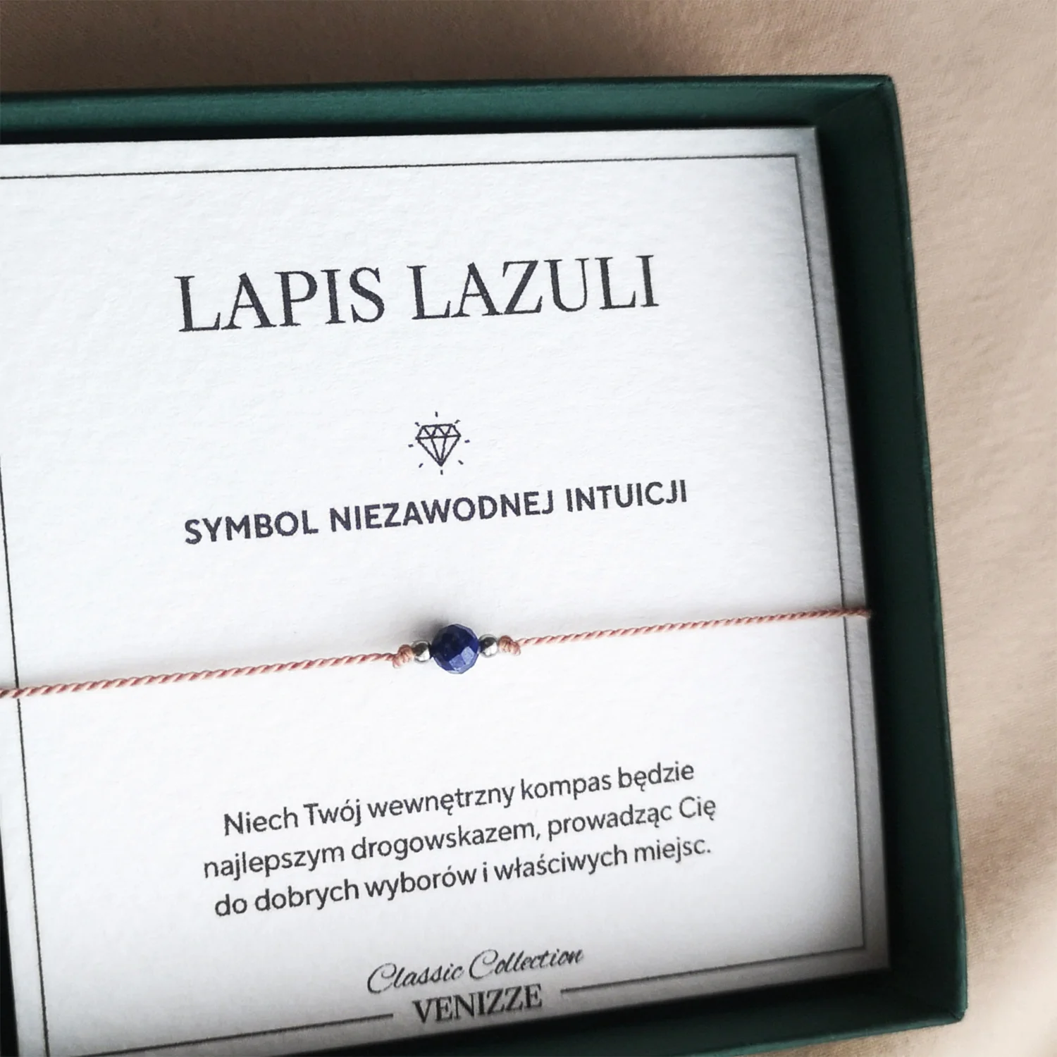 Bransoletka szczęścia z kamieniem naturalnym lapis lazuli - obrazek 6