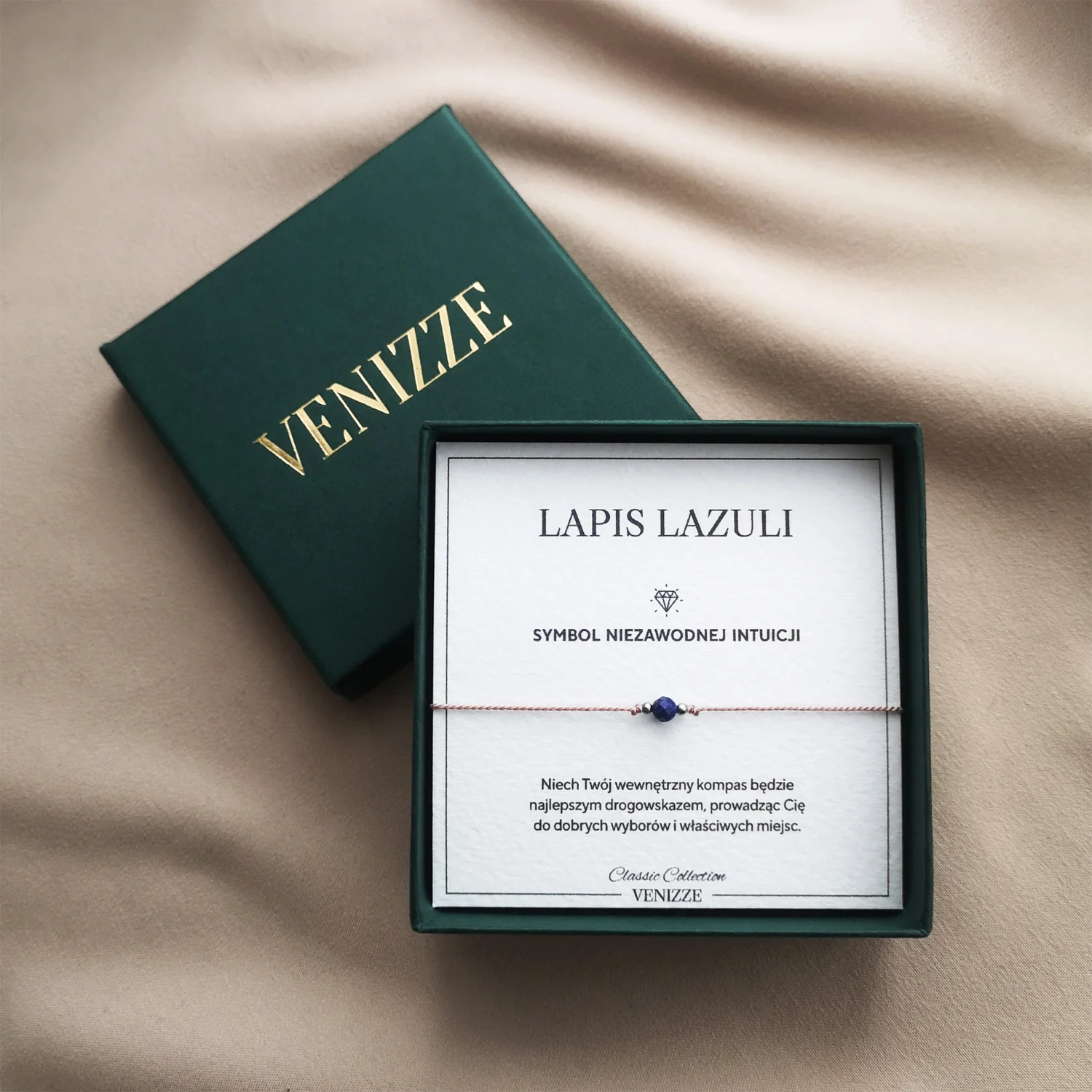 Bransoletka szczęścia z kamieniem naturalnym lapis lazuli - obrazek 2