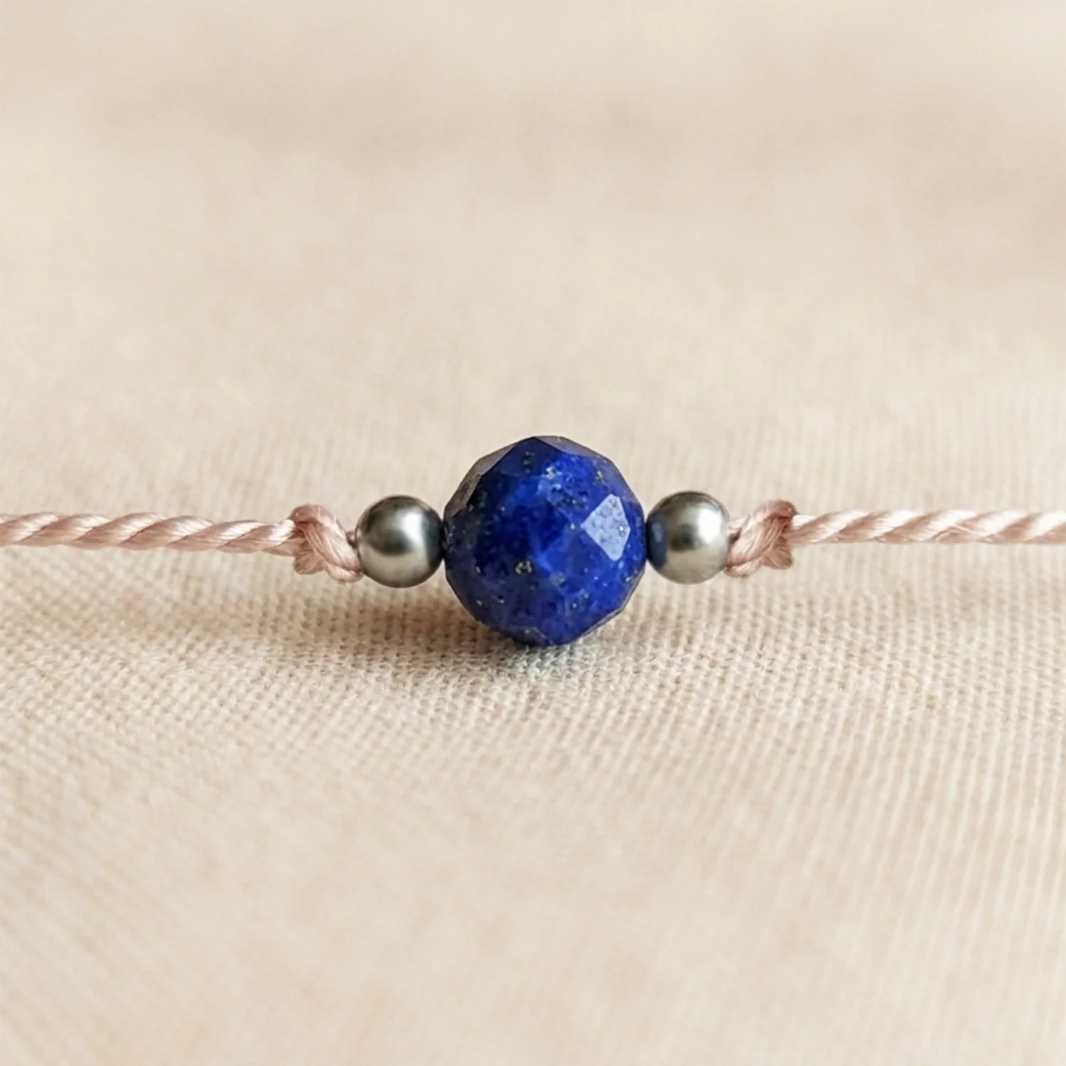 Bransoletka szczęścia z kamieniem naturalnym lapis lazuli - obrazek 3