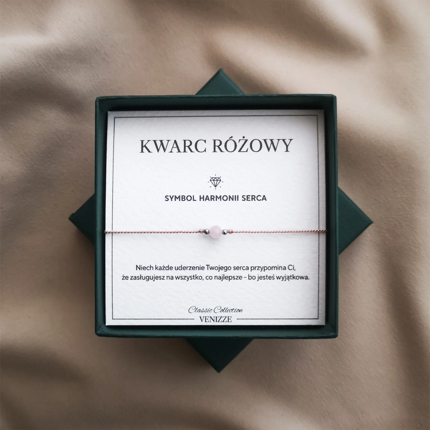 Bransoletka szczęścia z kamieniem naturalnym kwarc różowy - obrazek 7