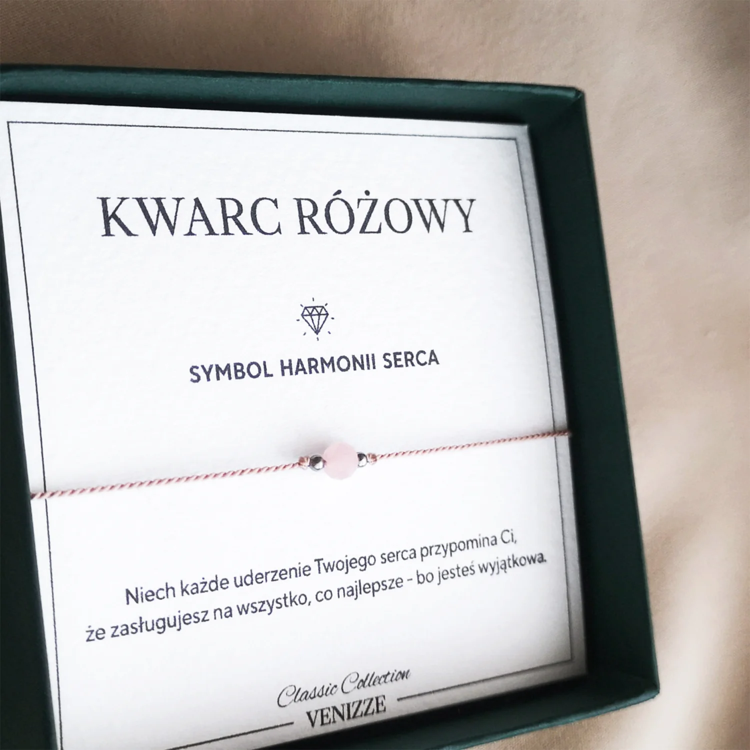 Bransoletka szczęścia z kamieniem naturalnym kwarc różowy - obrazek 6