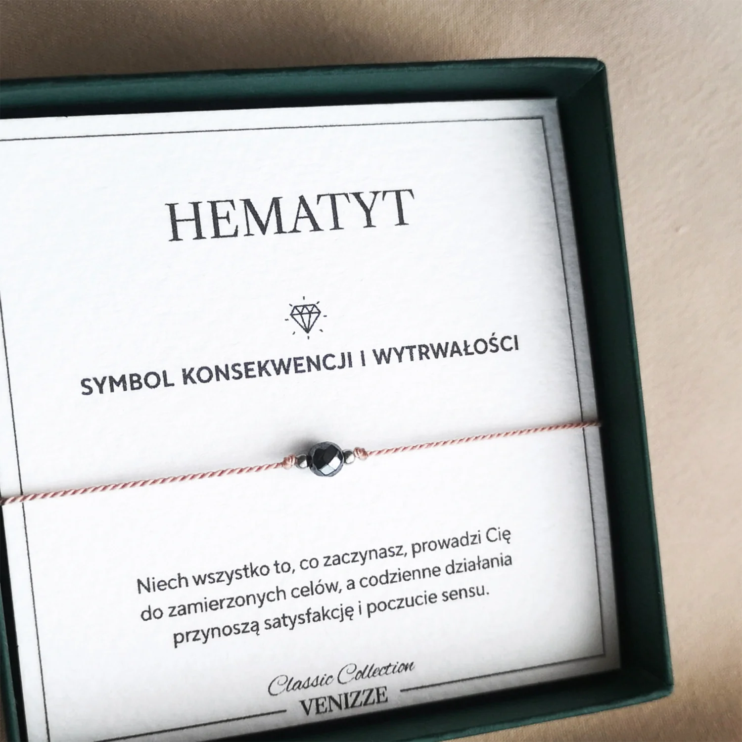Bransoletka szczęścia z kamieniem naturalnym hematyt - obrazek 6