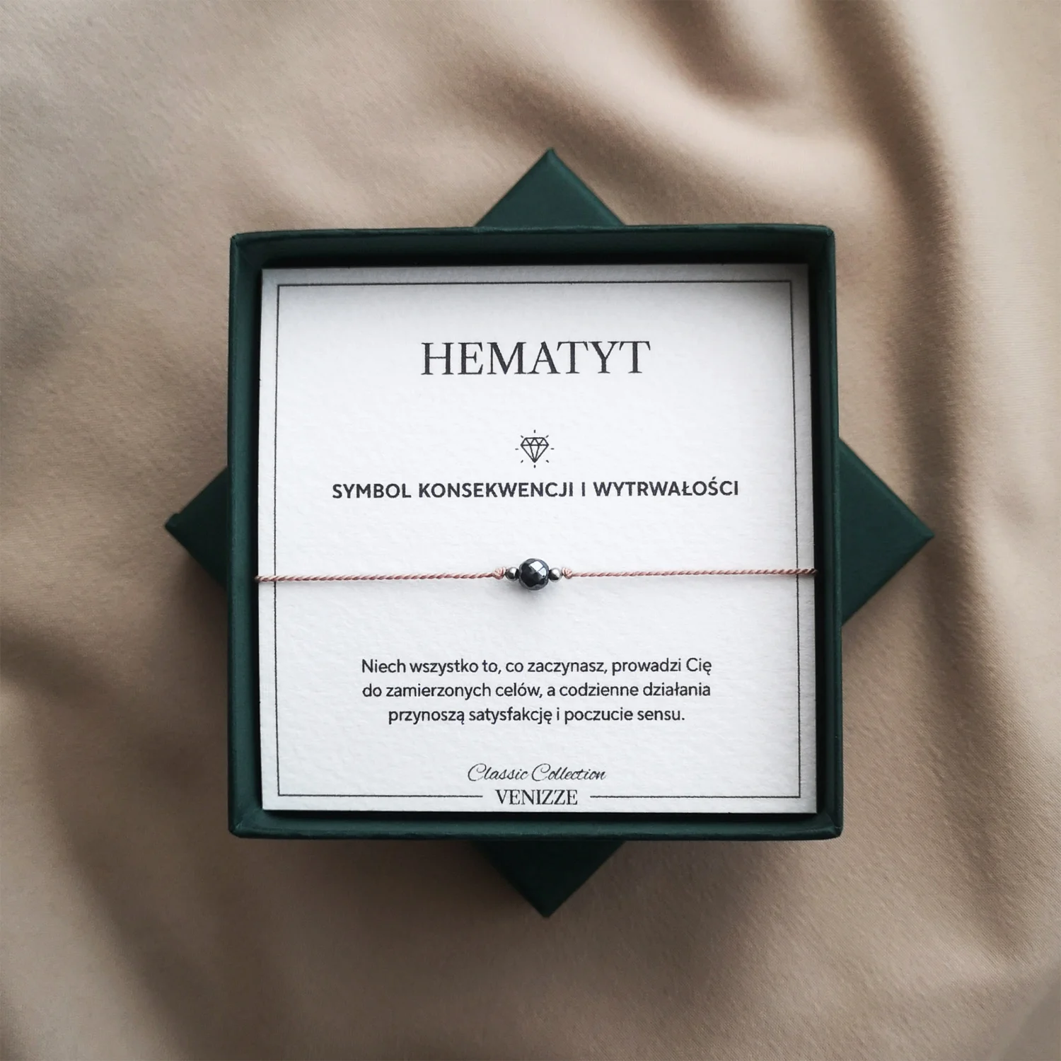 Bransoletka szczęścia z kamieniem naturalnym hematyt - obrazek 7